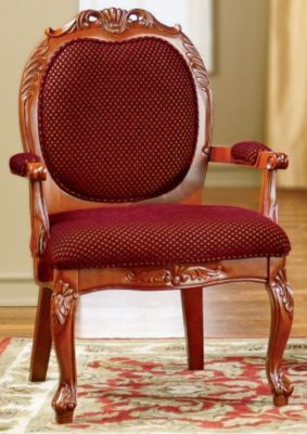Pair Red/Gold Carved Chairs