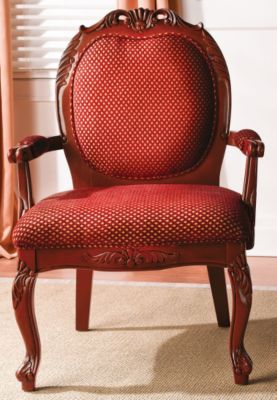 Pair Red/Gold Carved Chairs