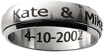 Stainless Steel Ladies' Personalized Spinner Ring