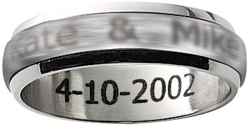 Stainless Steel Ladies' Personalized Spinner Ring