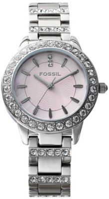 Fossil Ladies' Jesse Pink Dial Crystal Watch