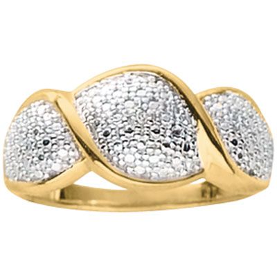 18K Gold Over Silver 3-Piece Ring Set