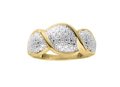 18K Gold Over Silver 3-Piece Ring Set