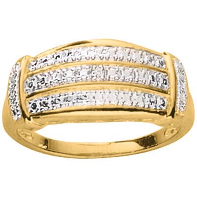 18K Gold Over Silver 3-Piece Ring Set