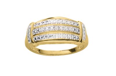 18K Gold Over Silver 3-Piece Ring Set