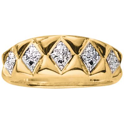 18K Gold Over Silver 3-Piece Ring Set
