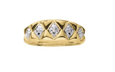 18K Gold Over Silver 3-Piece Ring Set