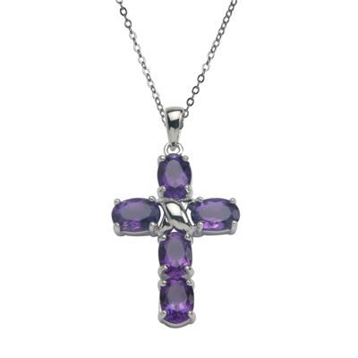 Sterling Silver Amethyst Cross Pendant