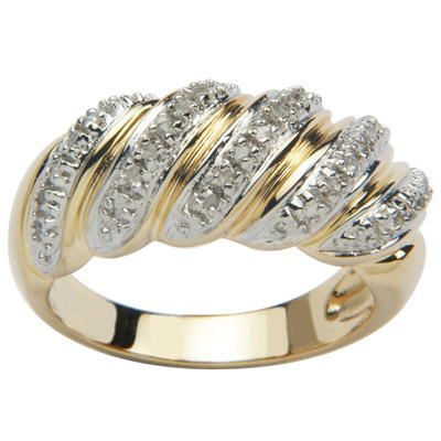Ladies 18K G/S Two Tone Dome Ring