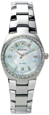 Fossil Ladies' Glitz Mother Of Pearl Dial Watch