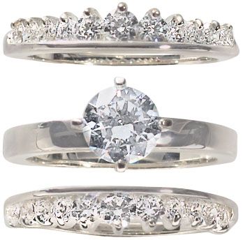 Sterling Silver Cubic Zirconia Bridal Set