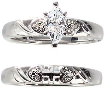 Sterling Silver Marquise CZ Bridal Set