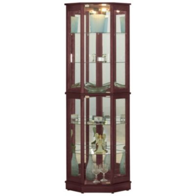 Corner Curio in Cherry 5 Sided