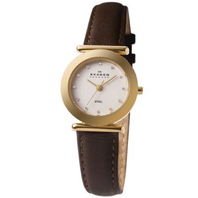 Skagen Goldtone Glitz Strap Watch