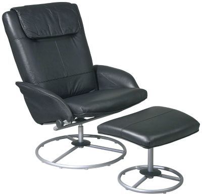 Leather Recliner w/Ottoman
