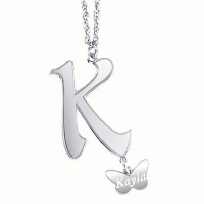Colgante personalizado con inicial en plata esterlina