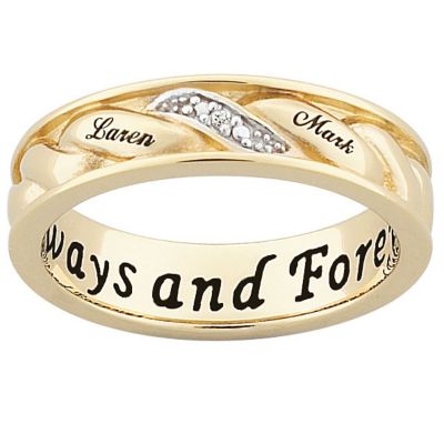 G/S Ladies Two Tone Diamond Name Band