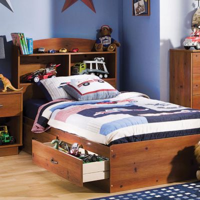 South Shore Logik Twin Bedroom Collection - Pine