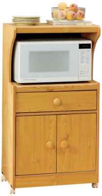 Pine Microwave Cart