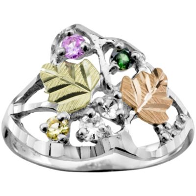 Ladies' Gold and Sterling Silver Birthstone Ring