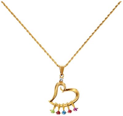 10K Gold Plated Heart Family Pendant