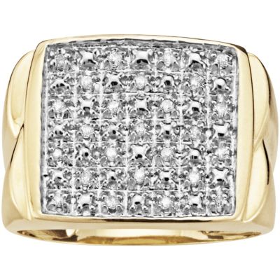 Men's 10K Gold 1/4 ct tw Diamond Ring