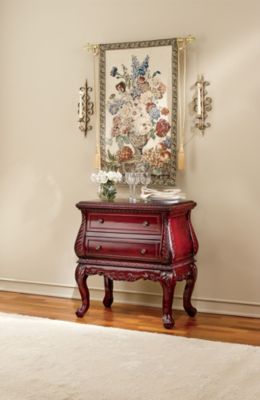 Carved 2 Drwr Lowboy Cabinet