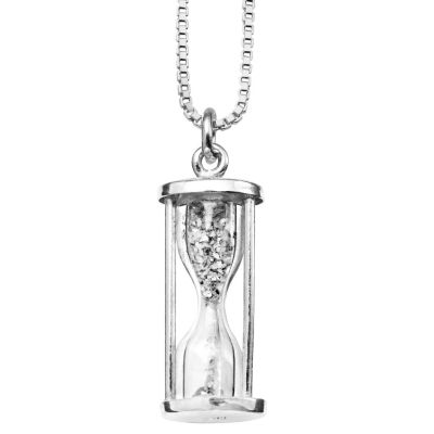 Sterling Silver Diamond Dust Bottle Pendant