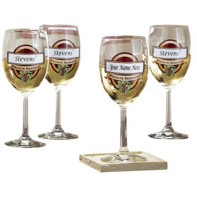Personalized Reserve Wine Glasses/Set of 4