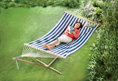 Algoma Striped Oversized Hammock with Stand