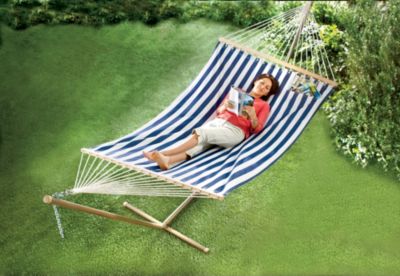 Algoma Striped Oversized Hammock with Stand