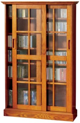 Oak Media Cabinet, Sliding Dr