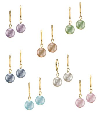 14K Gold Plated Pearl 7 Earring Set