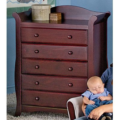 Stork Craft Aspen 5 Drawer Chest - Cherry