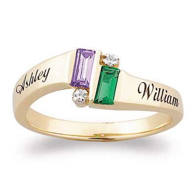 18K Gold Over Sterling Silver Couples Ring
