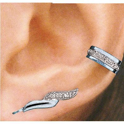 Sterling Silver CZ Pave Ear Pin Set