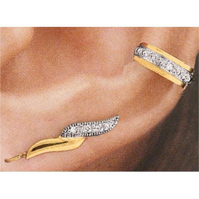 18K Gold Over Silver CZ Pave Ear Pin® Set
