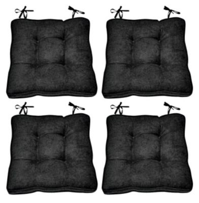 Faux Suede Chair Pads 4pk - Black