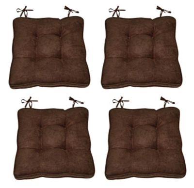 Faux Suede Chair Pads 4pk - Chocolate