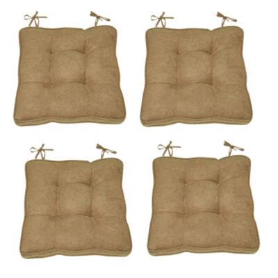 Faux Suede Chair Pads 4pk - Taupe