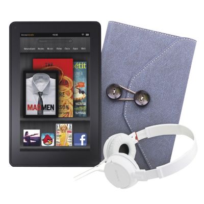 Kindle Fire Bundle with Case & Sony Headphones