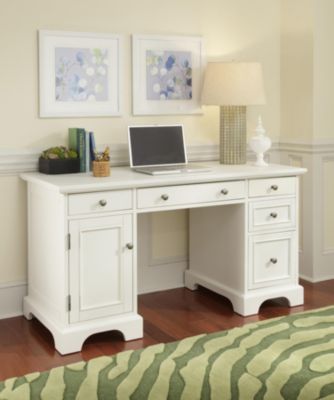 Homestyles Naples Pedestal Desk - White
