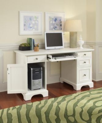 Homestyles Naples Pedestal Desk - White