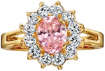 Goldtone 5 Piece Color CZ Ring Set