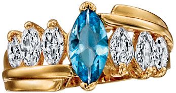 Goldtone 5 Piece Color CZ Ring Set