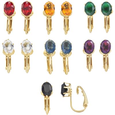 Aretes a presión galvanizados en oro 14Q y cristal