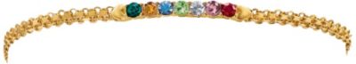 Gold Tone Birthstone Mom Bracelet 7.5