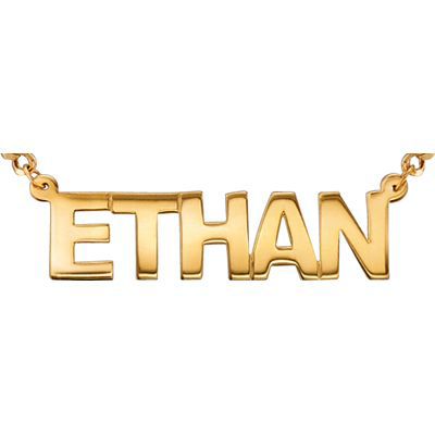 18K Gold Over Silver Nameplate Necklace