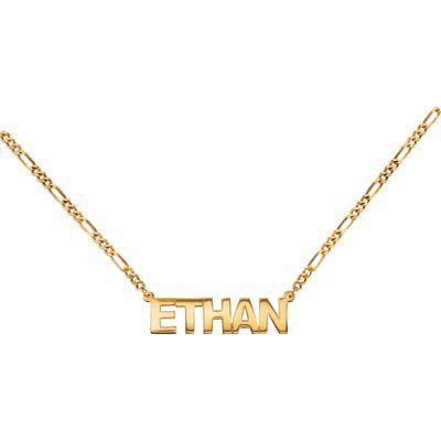 18K Gold Over Silver Nameplate Necklace