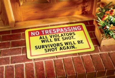 No Trespassing Door Mat